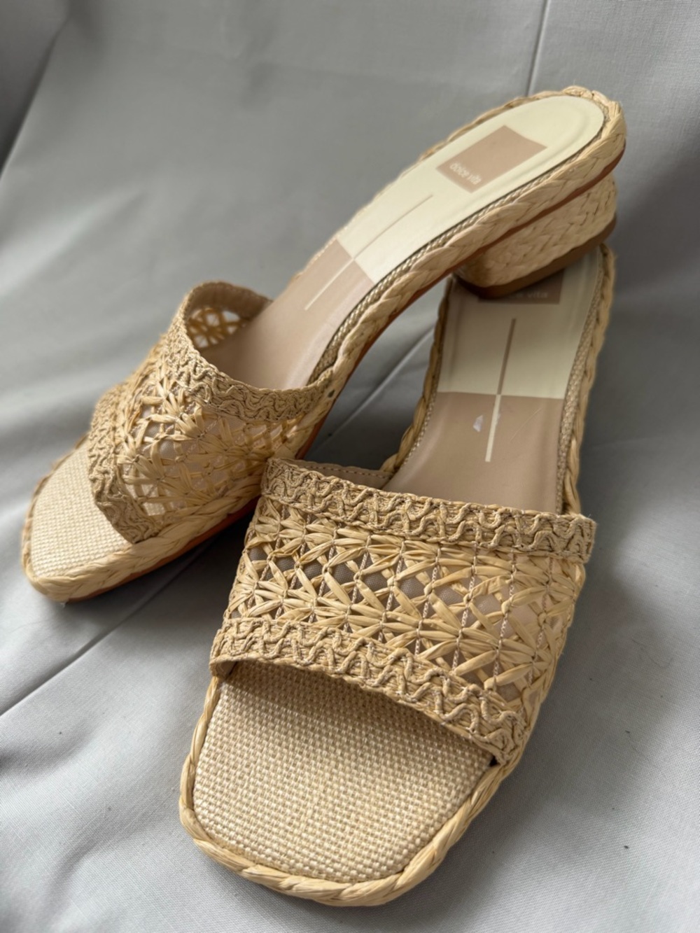 Dolce Vita dixi raffia Beige Woven Slide Mules (shoes B 0204) - Picture 4 of 7